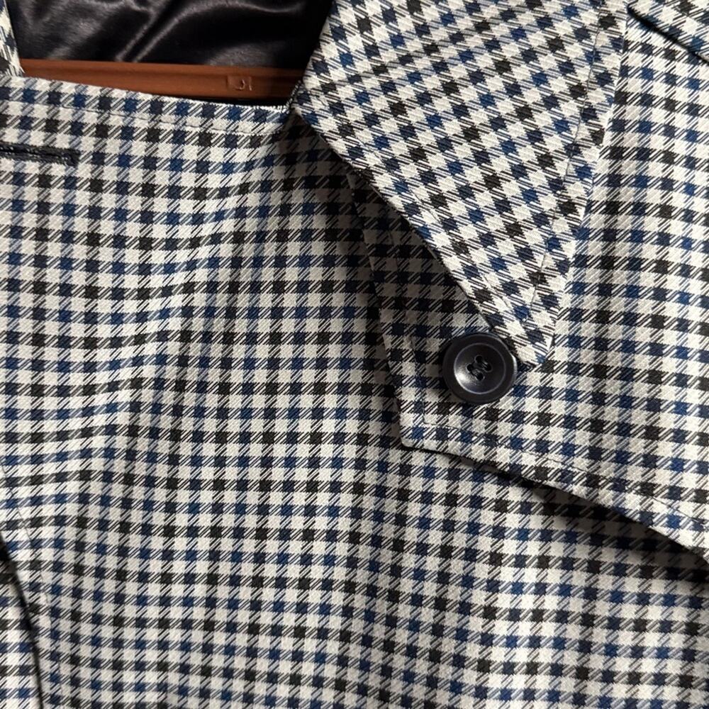 Vtg Harbor Master Trench Coat John Weitz Houndstooth Orlon Lined Jacket 44 Large - Picture 10 of 11